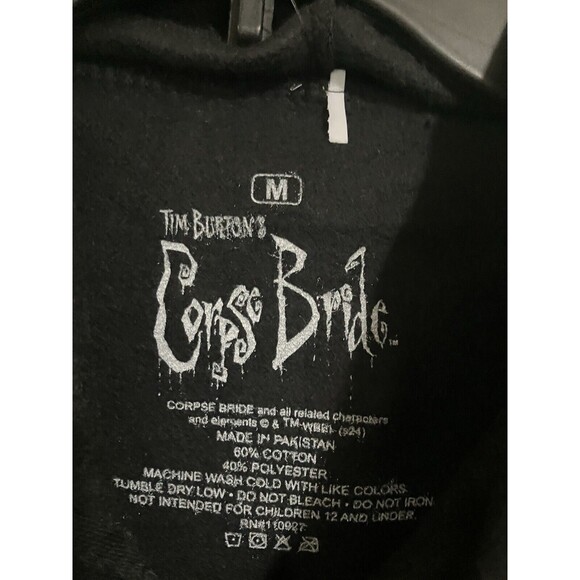 CORPSE BRIDE Licensed Adult Pullover Hooded Sweatshirt Hoodie Size M MEDIUM - Picture 7 of 14
